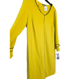 Chartruse and Black Midi Dress